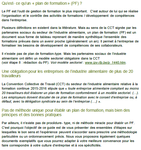 Guide à l’établissement d’un plan de formation 
